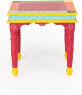 Vintage salontafel 44x53 cm – Bijzettafel Unieke Uitstraling – Bijzet tafel Vintage Design - Perfecthomeshop