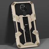 Voor Motorola Moto G9 Play Vanguard Warrior All-inclusive tweekleurige schokbestendige TPU + pc-beschermhoes met houder (goud)