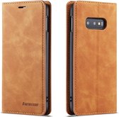 Voor Galaxy S10e Forwenw Dream Series Oil Edge Strong Magnetism Horizontal Flip Leather Case with Holder & Card Slots & Wallet & Photo Frame (Brown)