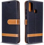 Voor Huawei P Smart (2020) Kleuraanpassing Denim Textuur Horizontale Flip Leren Case met Houder & Kaartsleuven & Portemonnee & Lanyard (Zwart)