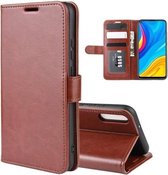Voor Huawei Enjoy 10 R64 Texture Single Fold Horizontale Flip Leather Case met houder & kaartsleuven & portemonnee (bruin)