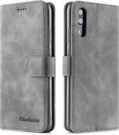 Voor Huawei P20 Diaobaolee Pure Verse Textuur Horizontale Flip Leren Case, met Houder & Kaartsleuf & Portemonnee & Fotolijst (Grijs)