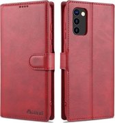 Voor Samsung Galaxy A02s (EU-versie) AZNS Kalfsstructuur Horizontale flip lederen tas met houder & kaartsleuven & portemonnee & fotolijst (rood)