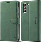 Voor Samsung Galaxy S21 + 5G Forwenw F1 Serie Mat Sterk Magnetisme Horizontale Flip Leren Case met Houder & Kaartsleuven & Portemonnee & Fotolijst (Groen)
