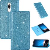 Voor Huawei Mate 10 Lite Ultradunne Glitter Magnetische Horizontale Flip Leren Case met Houder & Kaartsleuven (Hemelsblauw)