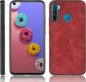 Voor Infinix S5 / S5 Lite / X652 Schokbestendig Naaien Koe Patroon Skin PC + PU + TPU Case (Rood)