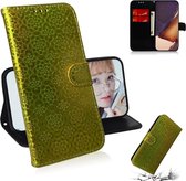 Voor Samsung Galaxy Note20 Ultra Effen Kleur Kleurrijke Magnetische Gesp Horizontale Flip PU Lederen Case met Houder & Kaartsleuven & Portemonnee & Lanyard (Goud)