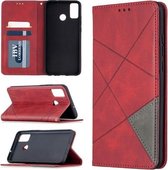 Voor Huawei Honor 9X Lite Rhombus Texture Horizontale Flip Magnetische Leren Case met Houder & Kaartsleuven & Portemonnee (Rood)