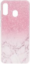 Stijlvol en mooi patroon TPU-valbeschermingshoes voor Galaxy A20E (marmer)