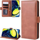 Portemonneehouder Leren mobiele telefoonhoes voor Galaxy A80, met portemonnee & houder & kaartsleuven (bruin)