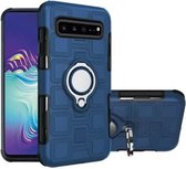 Voor Galaxy S10 5G 2 in 1 Cube PC + TPU beschermhoes met 360 graden draaien zilveren ringhouder (marineblauw)