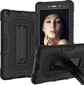 Voor Samsung Galaxy Tab A 8.0 (2019) / T290 Contrastkleur Robot Schokbestendig siliconen + pc-beschermhoes met houder (zwart)