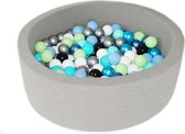 Ballenbad 90x30cm inclusief 200 ballen - Licht grijs: wit, grijs, zwart