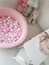 Ballenbad 90x40cm DESIGN inclusief 200 ballen - Roze: wit, parel, grijs, beige