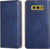 Voor Samsung Galaxy S10e PU + TPU Gloss Oil Effen Kleur Magnetische Horizontale Flip Leren Case met Houder & Kaartsleuf & Portemonnee (Blauw)