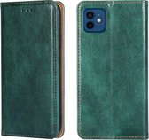 Voor iPhone 12/12 Pro PU + TPU Gloss Oil Effen Kleur Magnetische Horizontale Flip Leren Case met Houder & Kaartsleuf & Portemonnee (Groen)