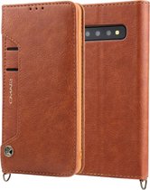 Voor Galaxy S10 + CMai2 Kaka-serie Litchi Texture horizontale flip lederen tas met houder en kaartsleuven (bruin)