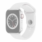 Siliconen horlogeband met geweven patroon voor Apple Watch Series 6 & SE & 5 & 4 40 mm / 3 & 2 & 1 38 mm (wit)