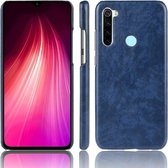 Voor Xiaomi Redmi Note 8 schokbestendige Litchi-textuur PC + PU-hoes (blauw)