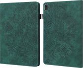 Voor Lenovo E10 Pauw reliëfpatroon TPU + PU horizontale flip lederen tas met houder & kaartsleuven & portemonnee & slaap- / wekfunctie (groen)