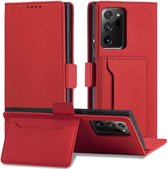 Voor Samsung Galaxy Note20 Sterk magnetisme Vloeibaar gevoel Horizontaal Flip lederen tas met houder & kaartsleuven & portemonnee (rood)