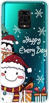 Voor Xiaomi Redmi Note 9S Christmas Series Transparante TPU beschermhoes (Cute Penguin Snowman)