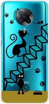 Voor Xiaomi Redmi K30 Pro schokbestendig geverfd transparant TPU beschermhoes (kat)