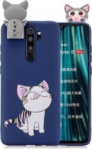 Voor Xiaomi Redmi Note 8 Pro Cartoon schokbestendige TPU beschermhoes met houder (kat)