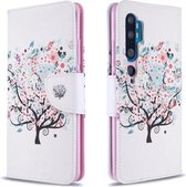 Voor Xiaomi CC9 Pro / Note 10 / Note 10 Pro Gekleurd tekeningpatroon Horizontale flip lederen tas met houder & kaartsleuven & portemonnee (kleine boom)