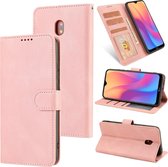 Voor Xiaomi Redmi 8A Fantasie Klassiek Huidgevoel Kalfsleer Textuur Magnetische gesp Horizontale Flip PU lederen tas met houder & kaartsleuf & portemonnee (Rose goud)