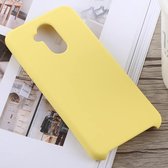 Effen kleur volledige dekking vloeibare siliconen achterkant van de behuizing voor Huawei Mate 20 Lite (geel)
