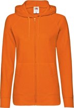 Fruit Of The Loom Dames Getailleerd Lichtgewicht Hoodie Dames met Capuchon(240 GSM) (Oranje)