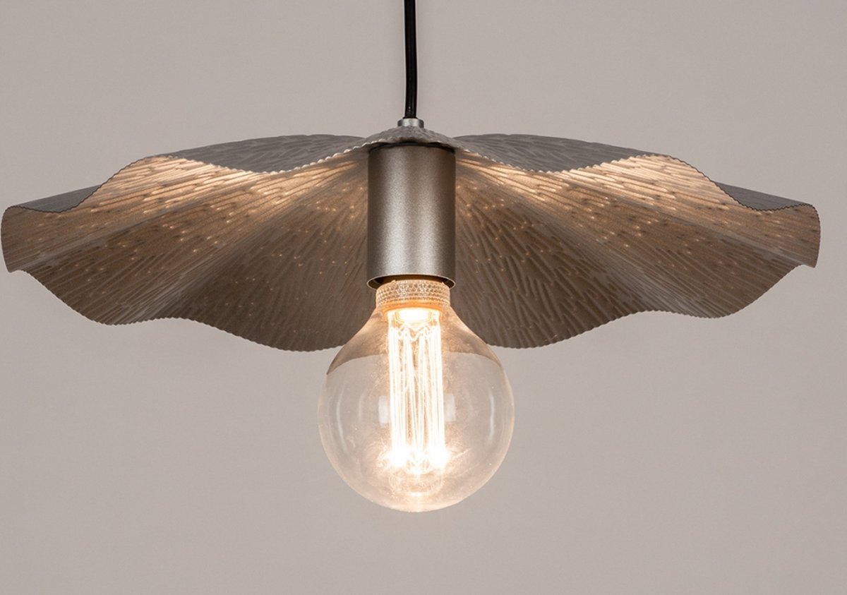 Lumidora Hanglamp 74164 - FLORLI - E27 - Zilvergrijs - Zilver -oud zilver - Metaal - ⌀ 40 cm