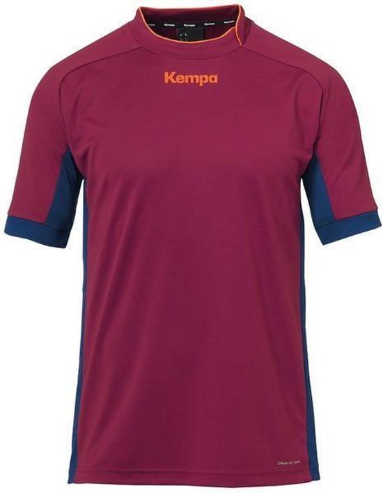 Kempa Prime Shirt Kind Donker Rood-Diep Blauw Maat 128