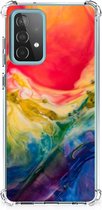 Shockproof Case Geschikt voor Samsung Galaxy A52 4G/5G Telefoonhoesje Valbescherming met transparante rand Watercolor Dark