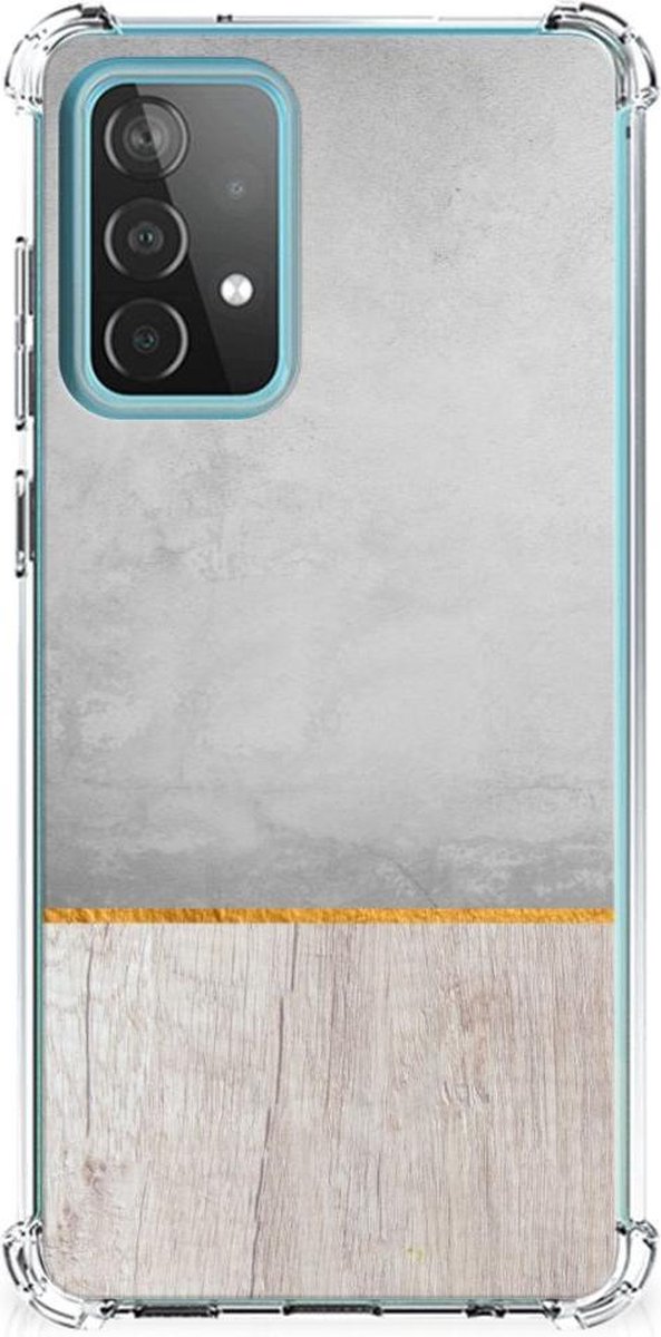 Samsung Galaxy A52 4G/5G Stevig Telefoonhoesje Wood Concrete