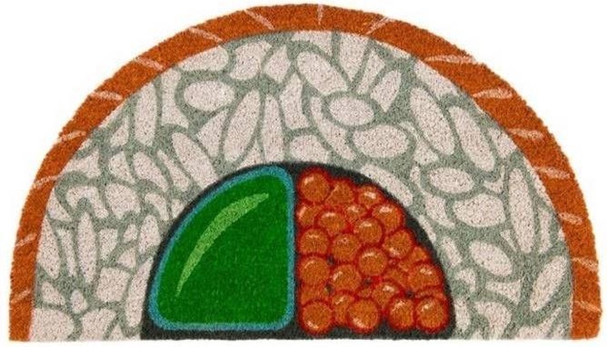Fisura Deurmat Sushi 40 X 70 Cm Kokosvezel/pvc Beige/oranje