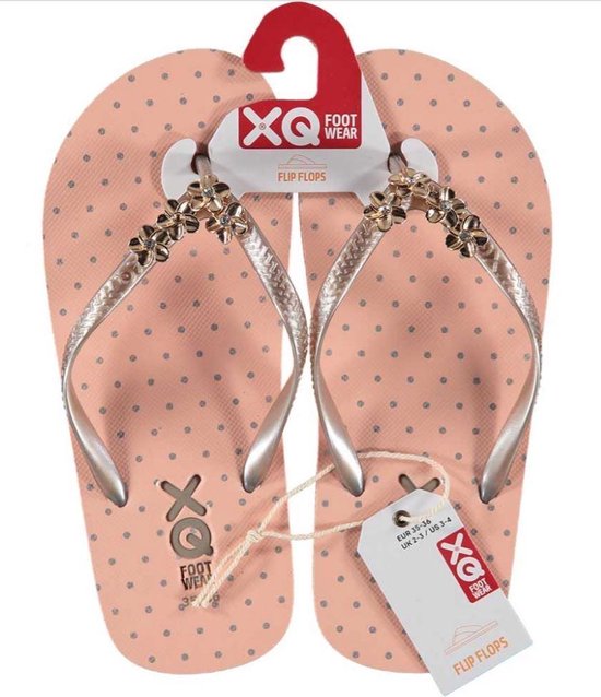Xq Footwear Teenslippers Meisjes Roze/zilver Maat 27-28 | bol.
