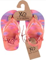 Xq Footwear Slippers Leger Meisjes Roze/oranje/paars Maat 21-22