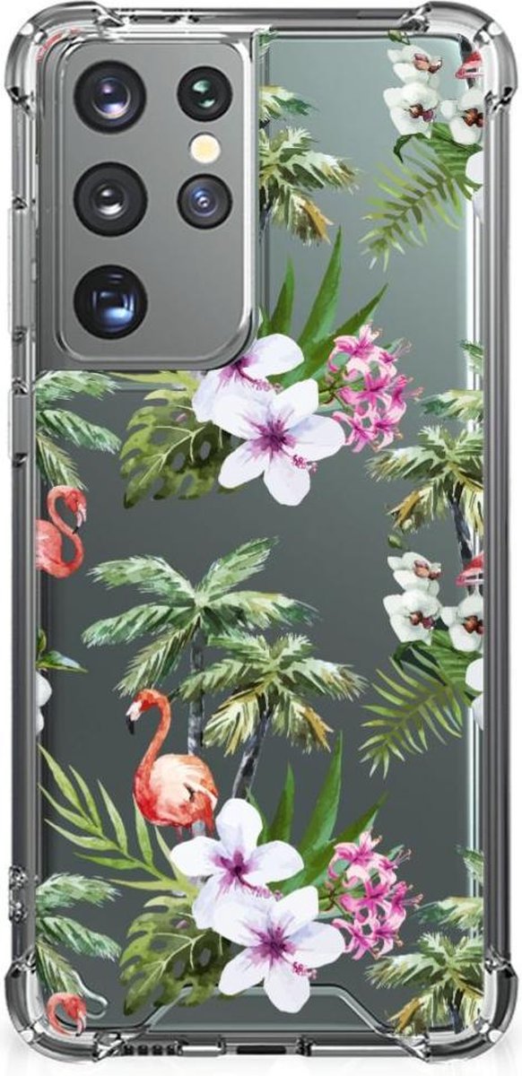 Samsung Galaxy S21 Ultra Case Anti-shock Flamingo Palms