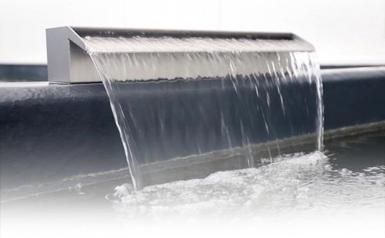 Aquaking RVS Waterval 60 cm - Zwembad - Fontein - Tuindecoratie - Vijver - Tuin Decoratie voor Buiten - Waterval - Tuin Decoratie - RVS - Watervallen - Waterval voor Vijver