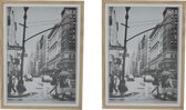 2x Stuks houten fotolijstjes 27 x 22 cm - geschikt voor een foto van 25 x 20 cm - Hangend / wandmontage