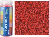 2x busjes fijn decoratie zand/kiezels kleur rood 500 gram - Decoratie zandkorrels mini steentjes 2 tot 6 mm