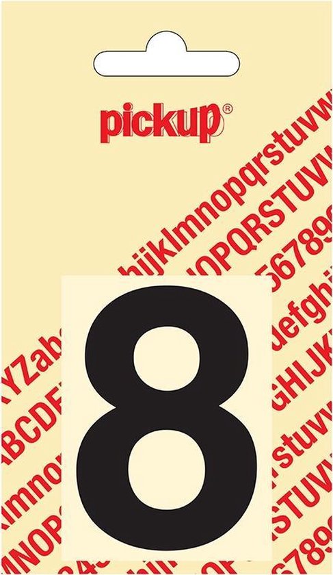Pickup plakcijfer Helvetica 60 mm - zwart 8