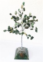 Edelsteenboom met Groene Jade Orgone Pyramide Basis 100 Edelstenen