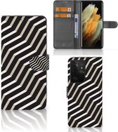 Smartphone Hoesje Geschikt voor Samsung Galaxy S21 Ultra Bookcover met Pasjeshouder Illusion