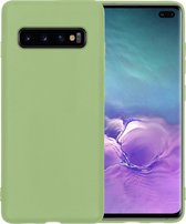 Samsung S10 Hoesje Back Cover Siliconen Case Hoes - Groen