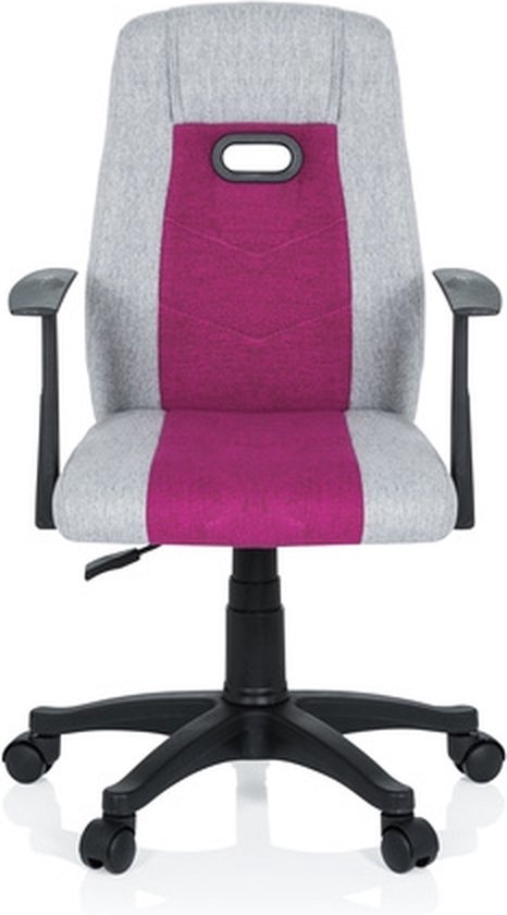 hjh office Kiddy Extra - Chaise de bureau - Chaise haute - Gris / rose