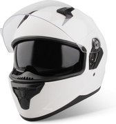 VINZ Kennet Integraalhelm met Zonnevizier / Motorhelm / Scooter helm / Brommerhelm – Mat Jet Stream