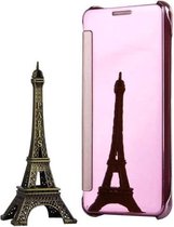 Voor Galaxy A7 (2017) / A720 Plating Mirror Horizontale Flip lederen tas met slaap- / wekfunctie (roze)